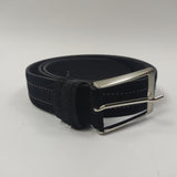Cintura uomo camoscio nero impunturata col bianco Gemir made in Italy