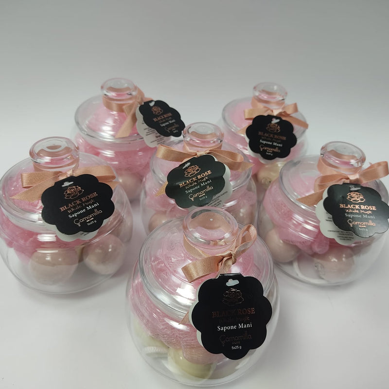 CAMOMILLA CONFEZIONE SFERA  BLACK ROSE  SAPONE MANI WHITE MUSK