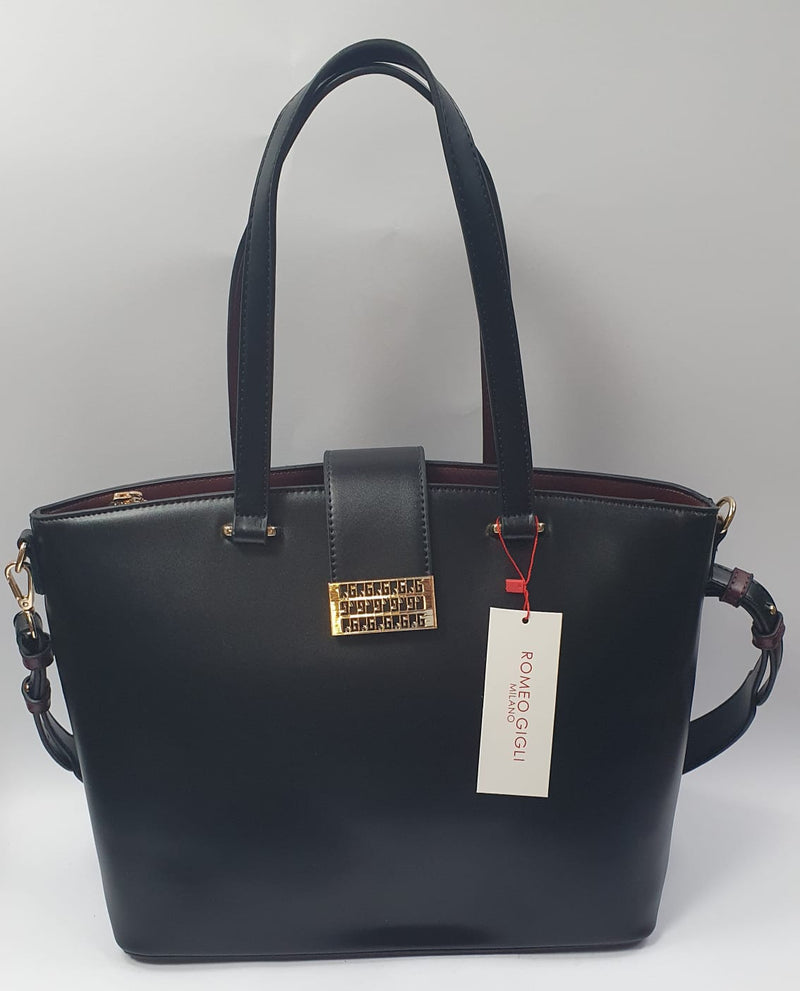 Borsa Donna a spalla e a tracolla di romeo gigli linea Juliette nero/bordeaux- nero/cuoio