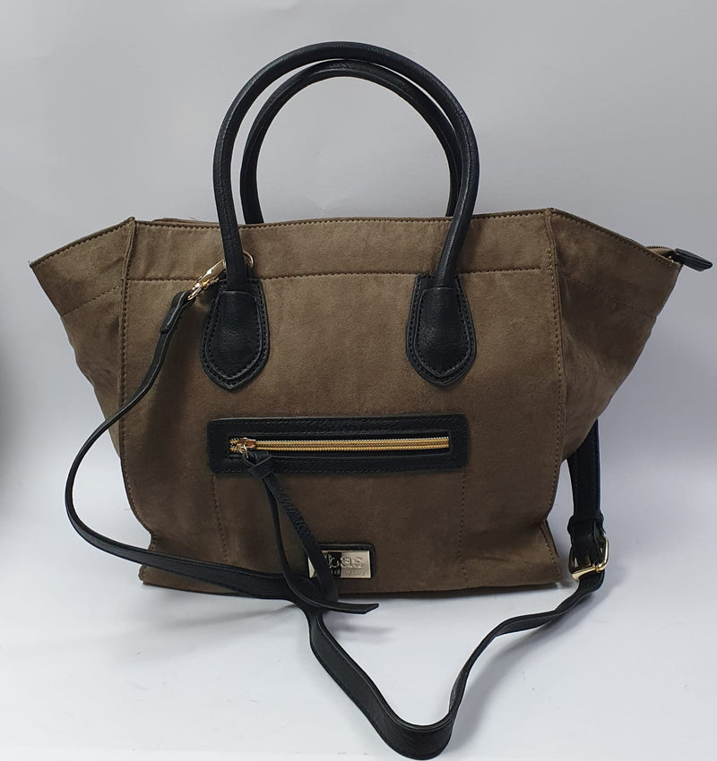 Borsa donna Kbas cod. 250P a mano e tracolla colore tortora.