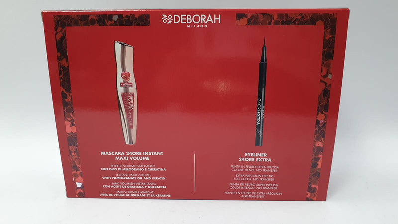 kit/confezione regalo di deborah milano con mascara al melograno ed eyeliner 24 ore