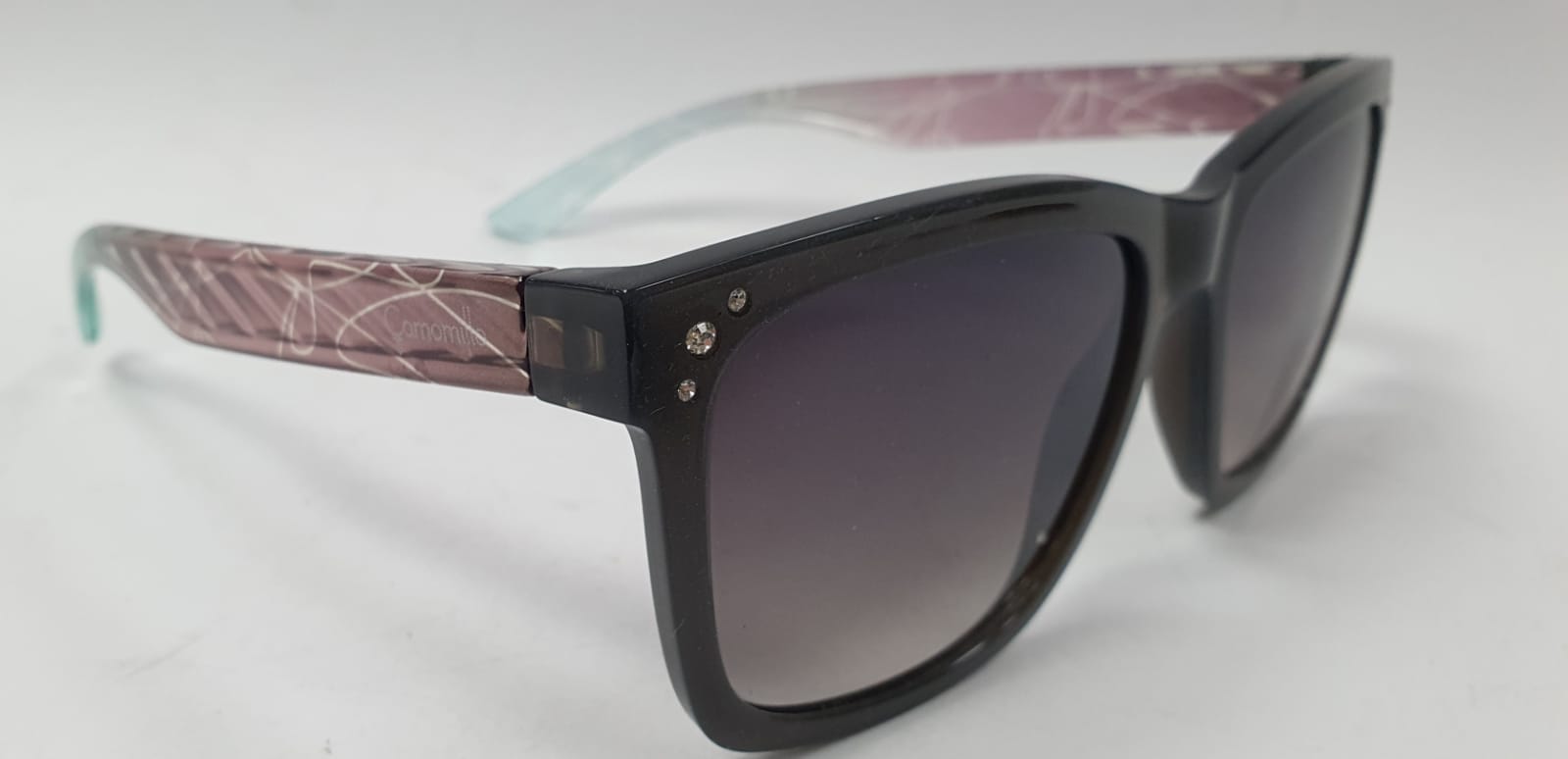 Occhiali da sole donna di camomilla milano grigio scuro con brillantini