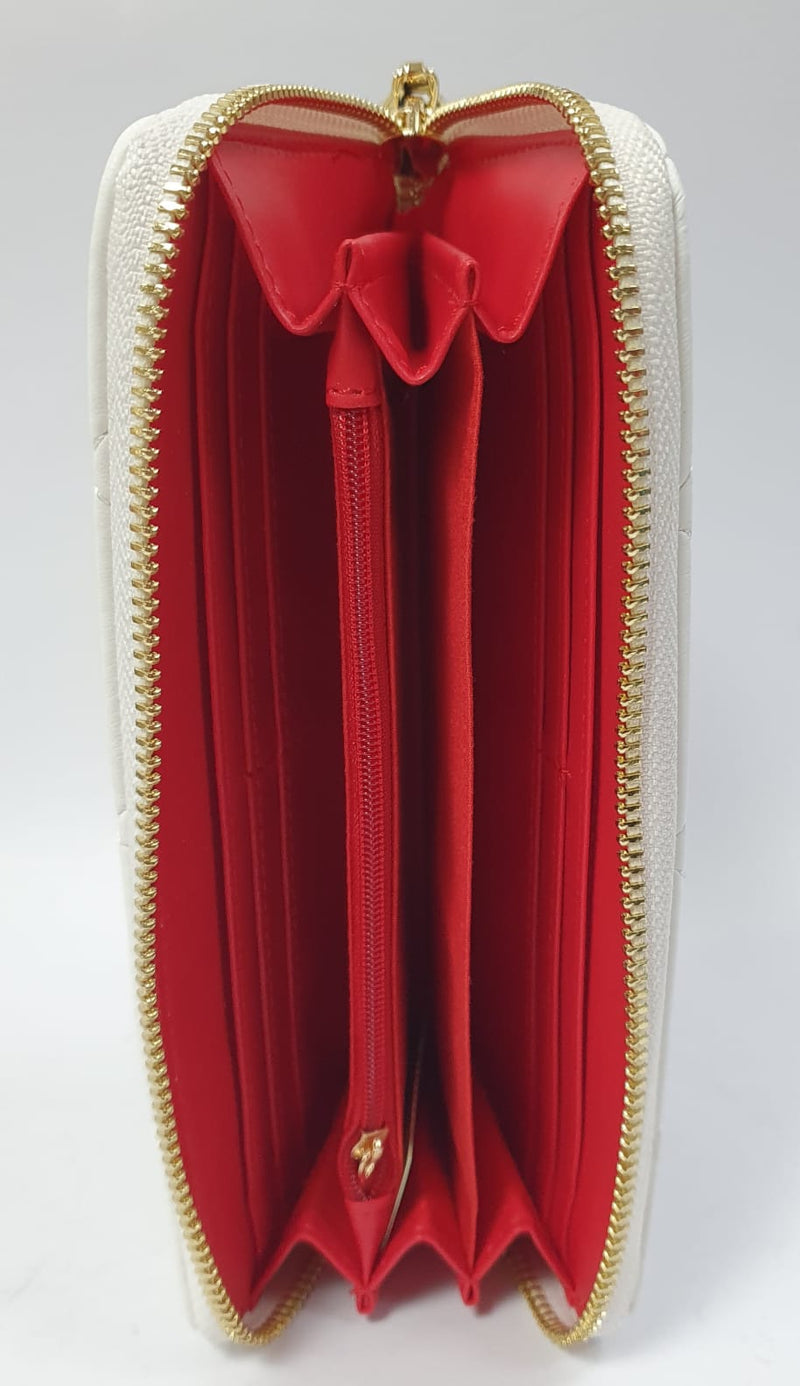 Portafoglio donna di beverly hills polo club trapuntato con borchiette 2405 bianco/ argento