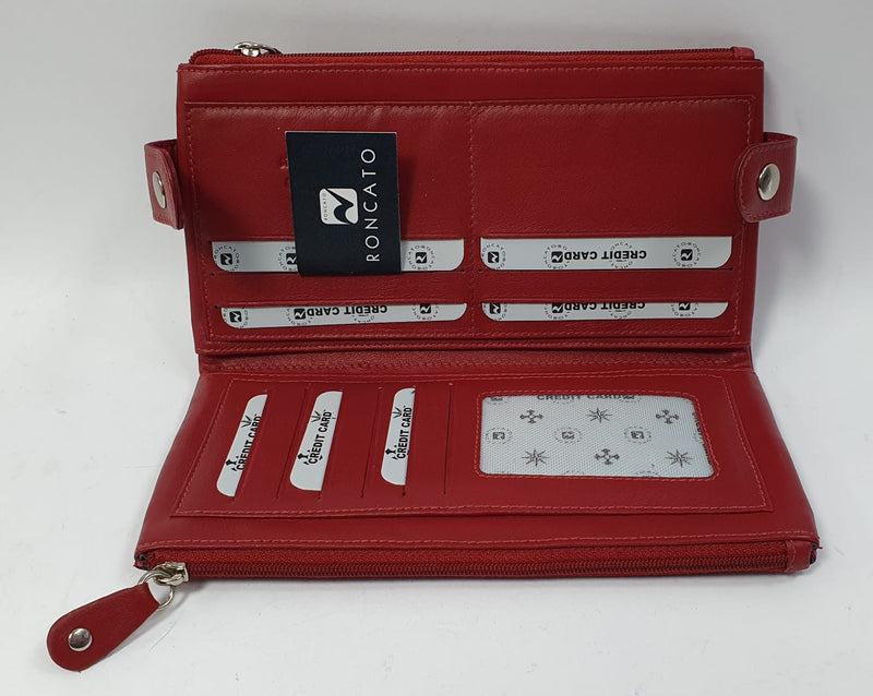 Roncato portafoglio donna morbido 18690 blu/ marrone/ rosso