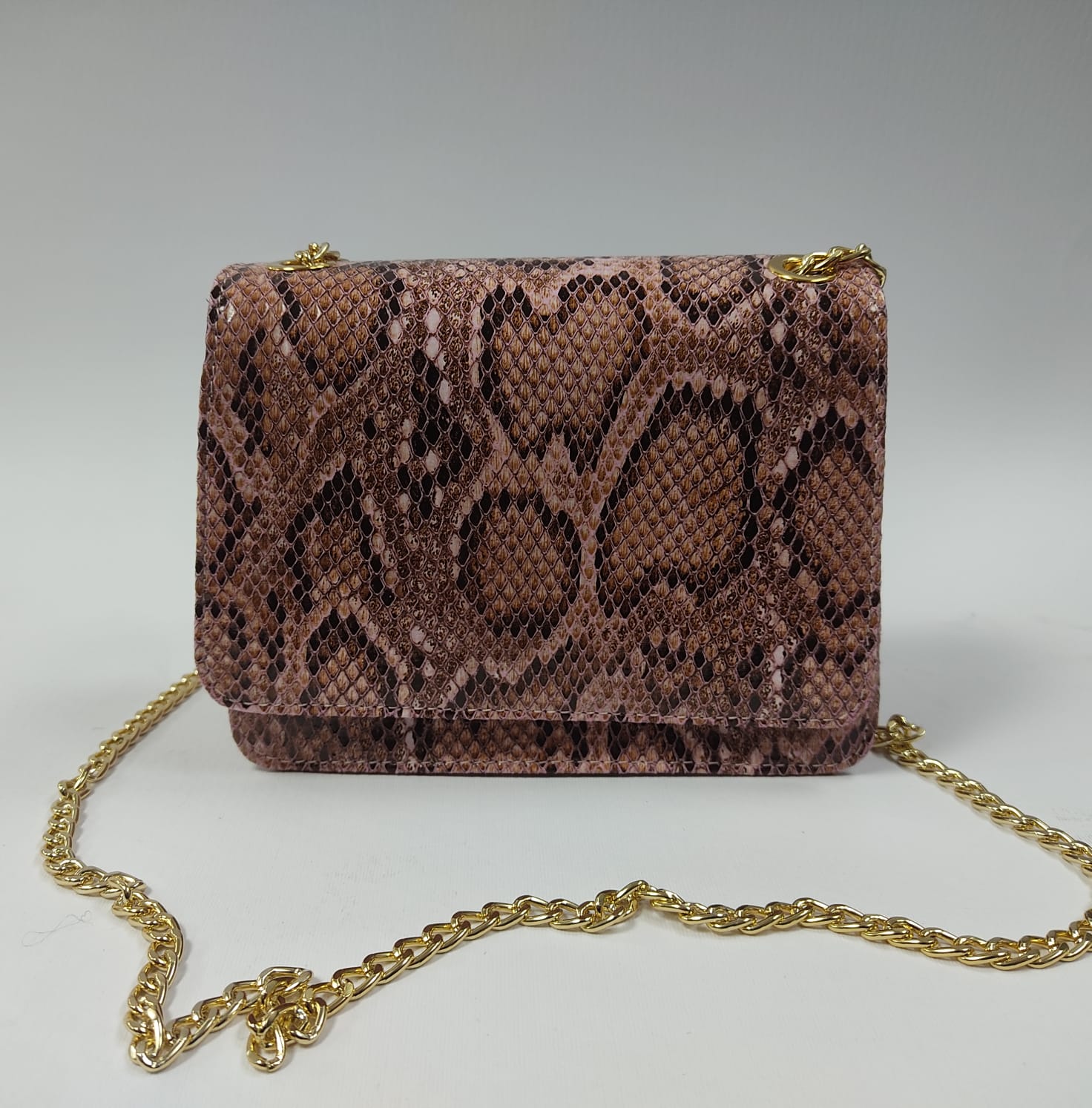 Borsa donna di Trik Bijoux cipria/ cipria martellata/ Pitonata