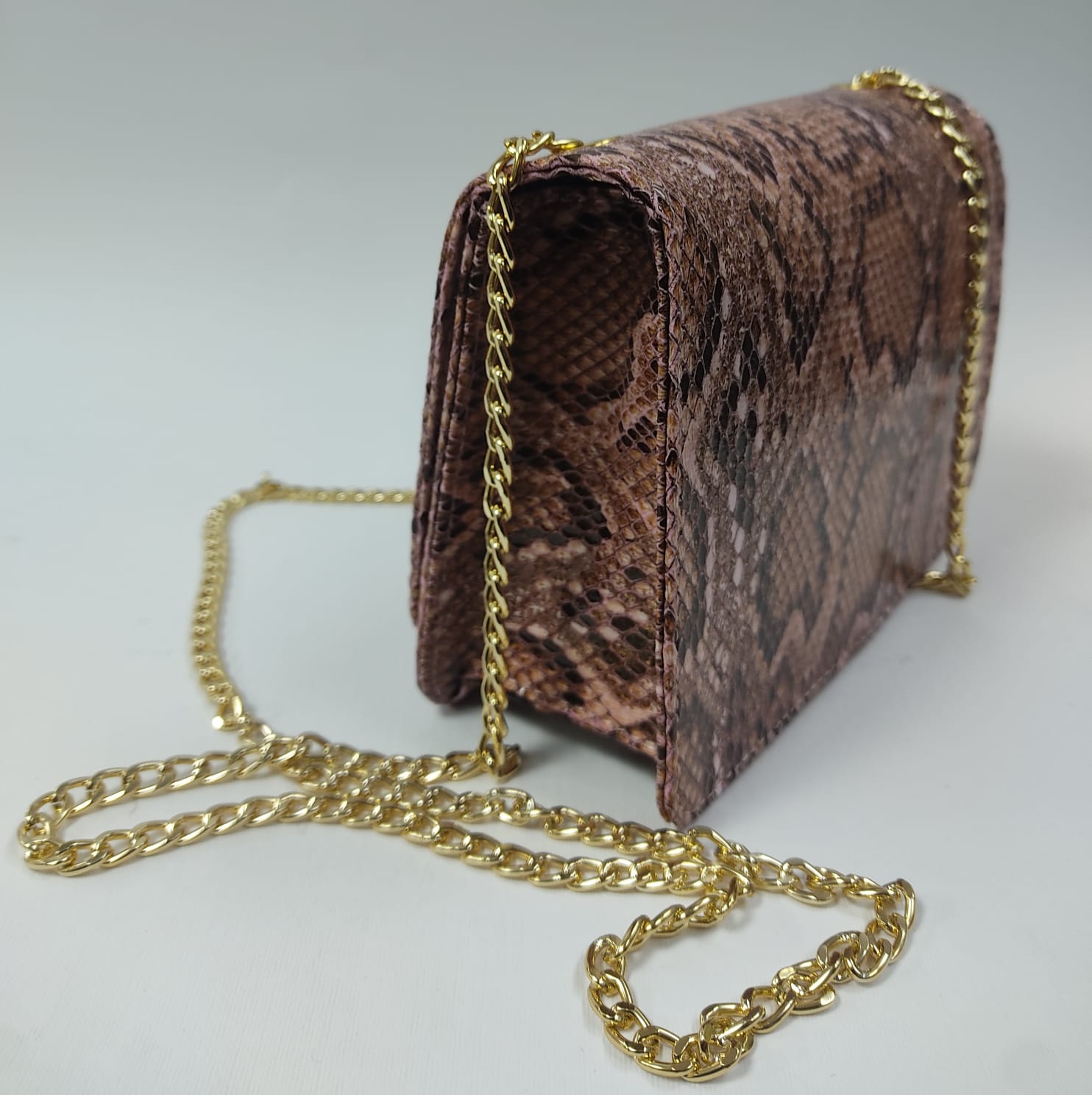 Borsa donna di Trik Bijoux cipria/ cipria martellata/ Pitonata