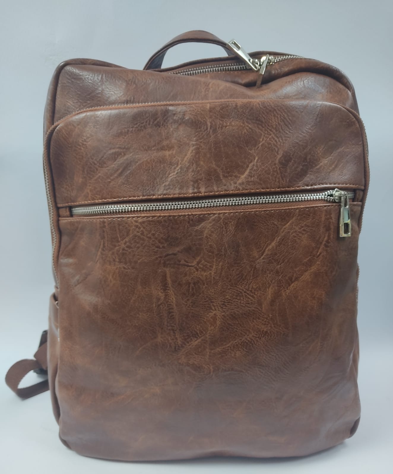 Zaino unisex linea Gemir forma rettangolare nero/ cuoio
