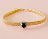 Bracciale donna di Byba bijoux con cristallo cuore nero/ argento