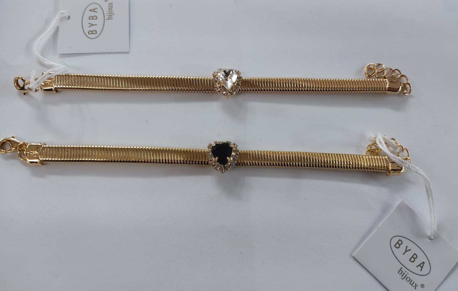 Bracciale donna di Byba bijoux con cristallo cuore nero/ argento