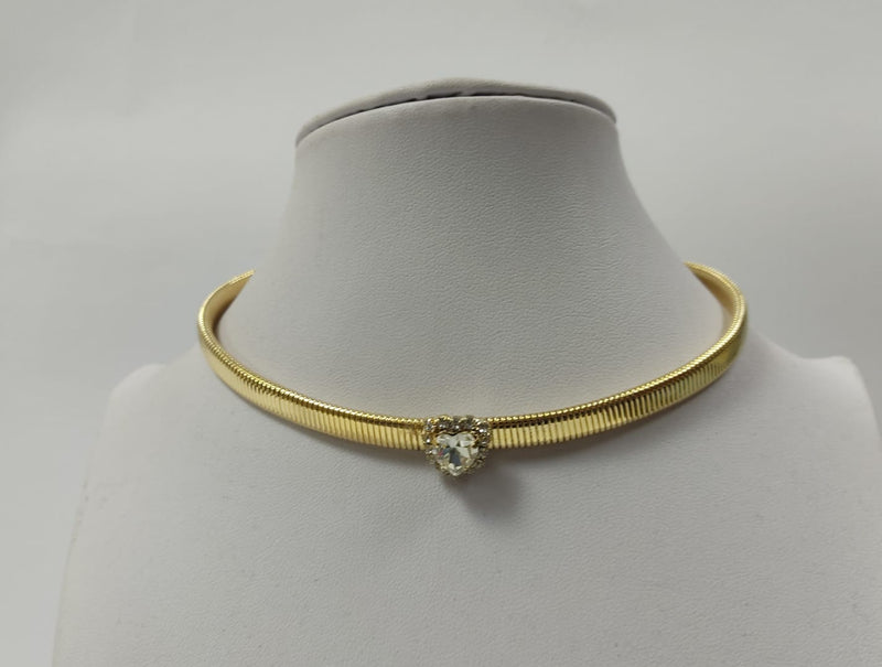 Girocollo donna di byba bijoux con cuore di cristallo nero/ argento