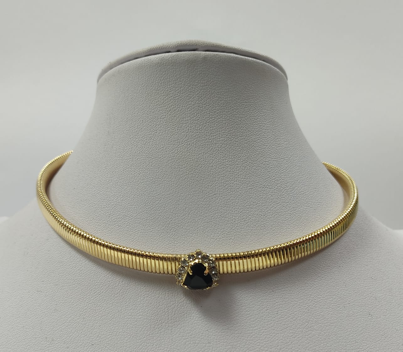 Girocollo donna di byba bijoux con cuore di cristallo nero/ argento