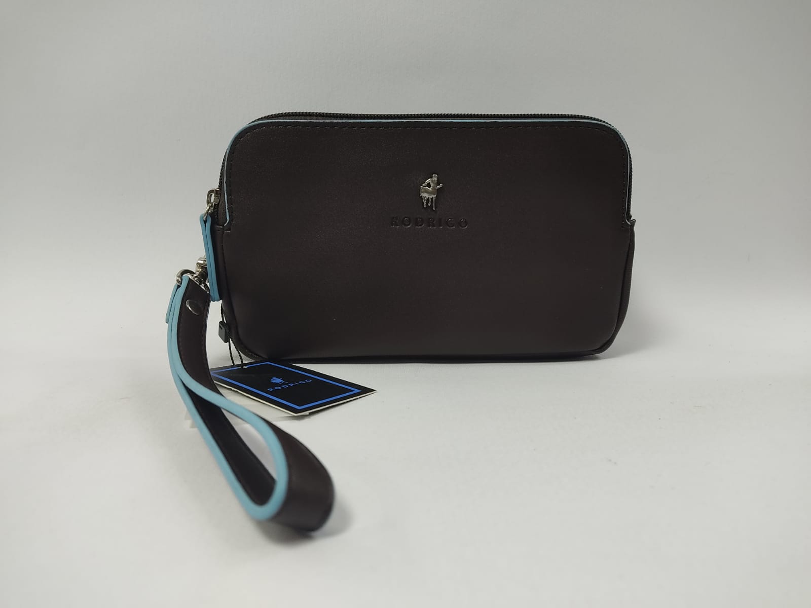 Pochette uomo della linea di rodrigo 468 con manicotto Nero/ blu / marrone