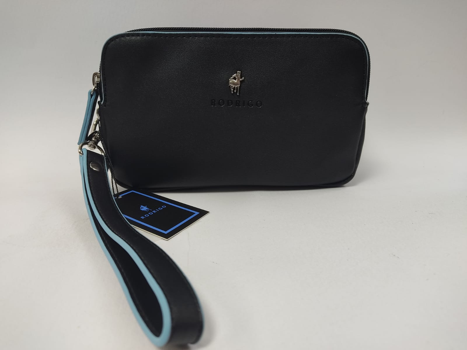 Pochette uomo della linea di rodrigo 468 con manicotto Nero/ blu / marrone