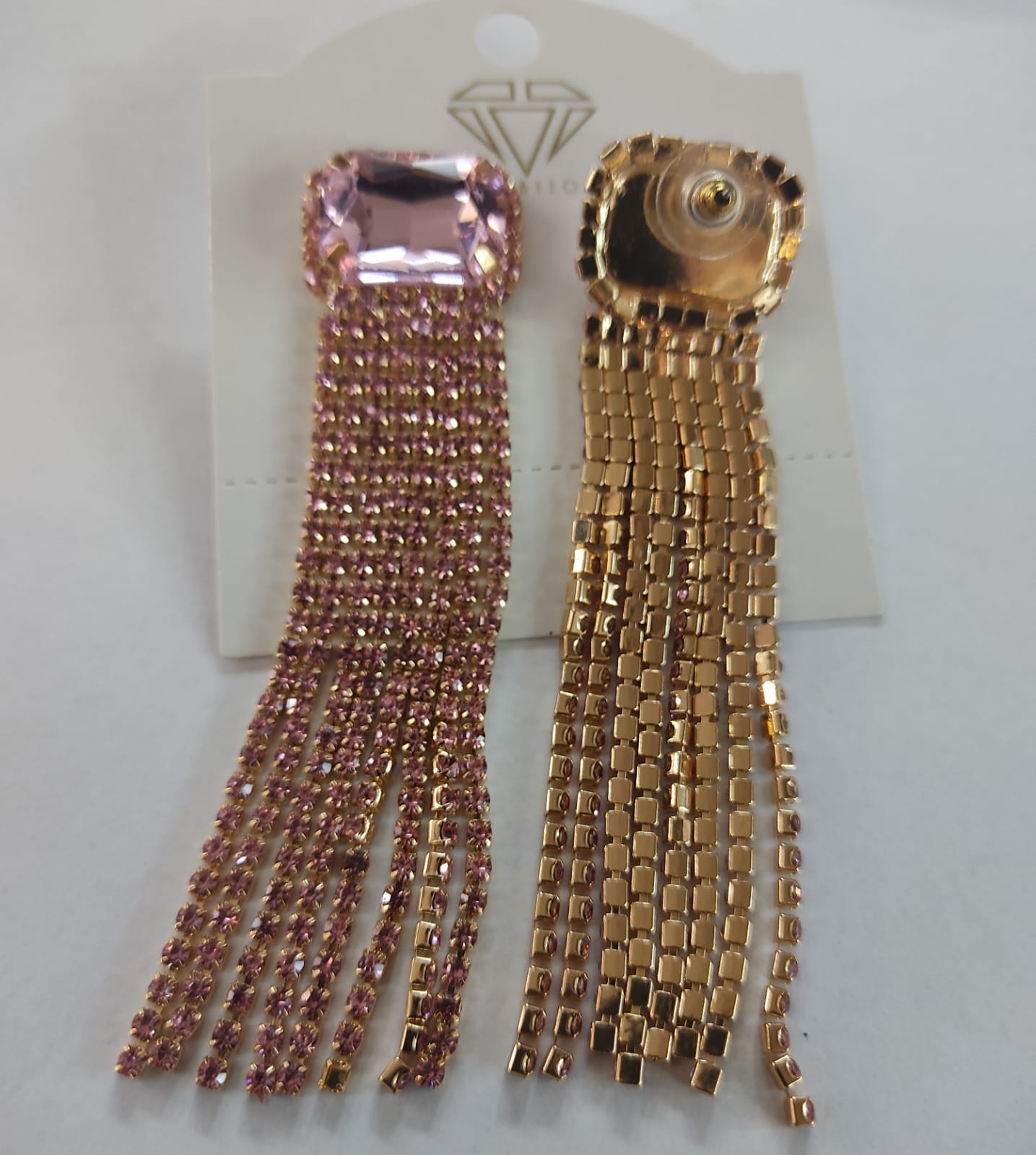 ORECCHINI DONNA TRIK BIJOUX CASCATA COL0RE ROSA