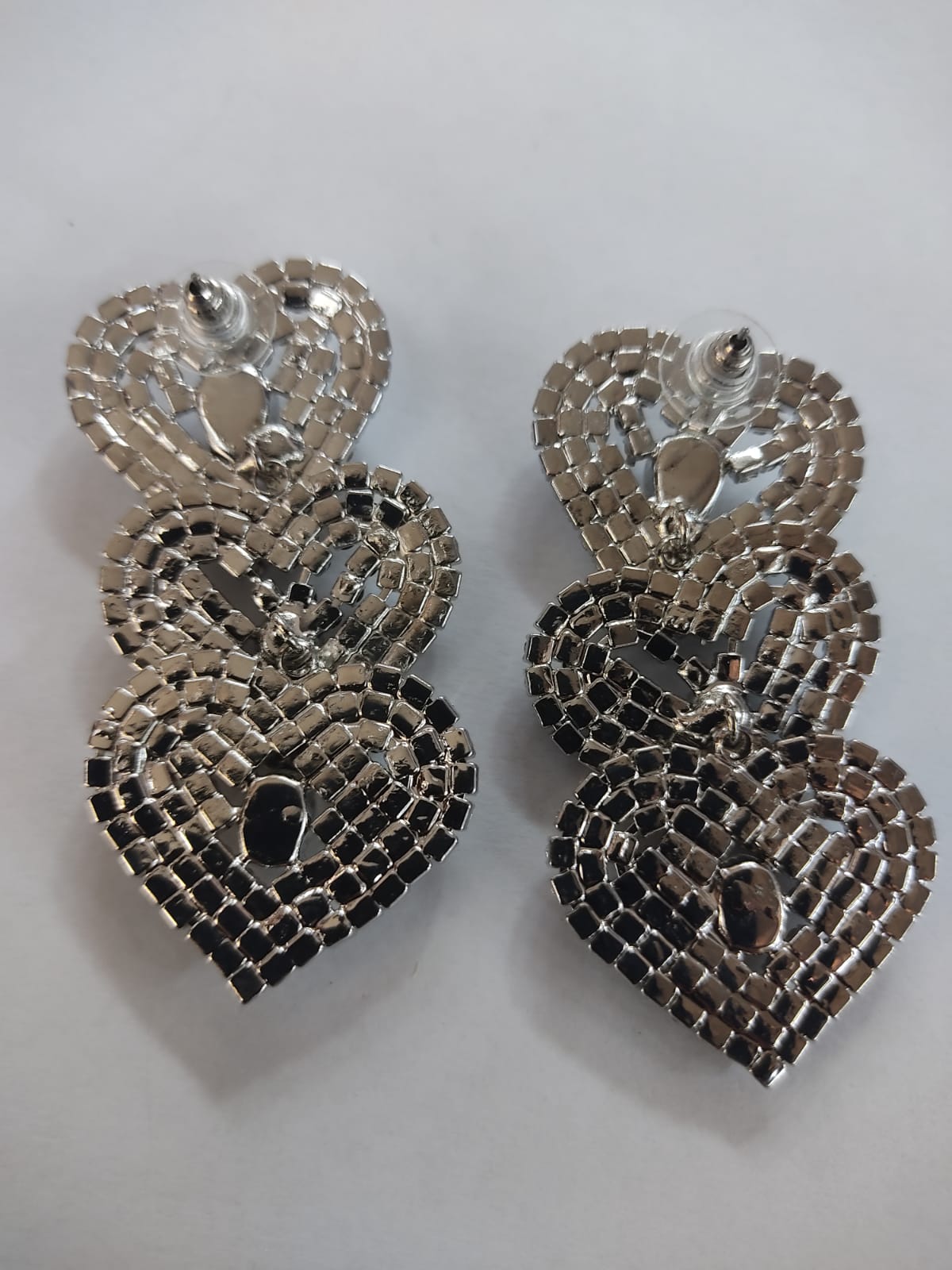 ORECCHINI TRIK BIJOUX STRASS LUNGHI CON CUORE