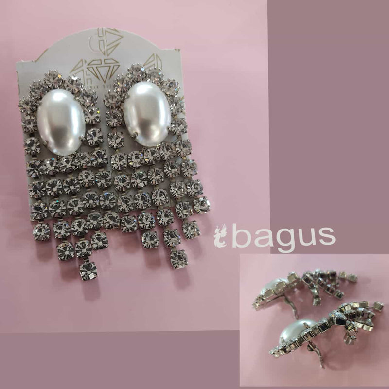ORECCHINI DONNA TRIK BIJOUX  PENDENTI STRASS E PERLA