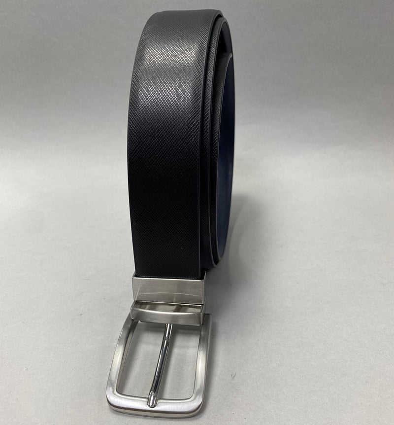 CINTURA UOMO PELLE REVERSIBILE NERO-BLU