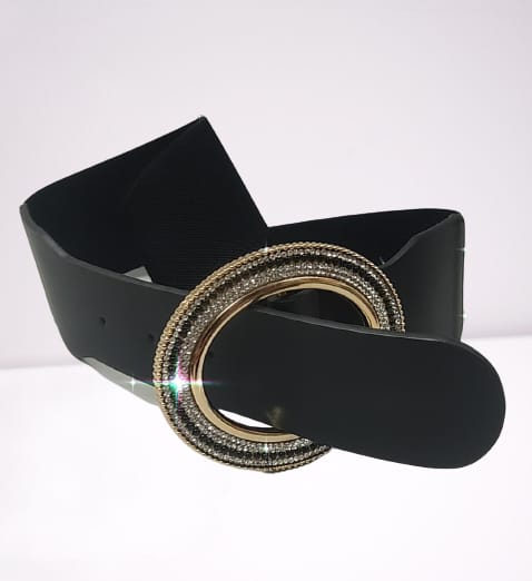 CINTURONE DONNA ELASTICO CON FIBIA STRASS