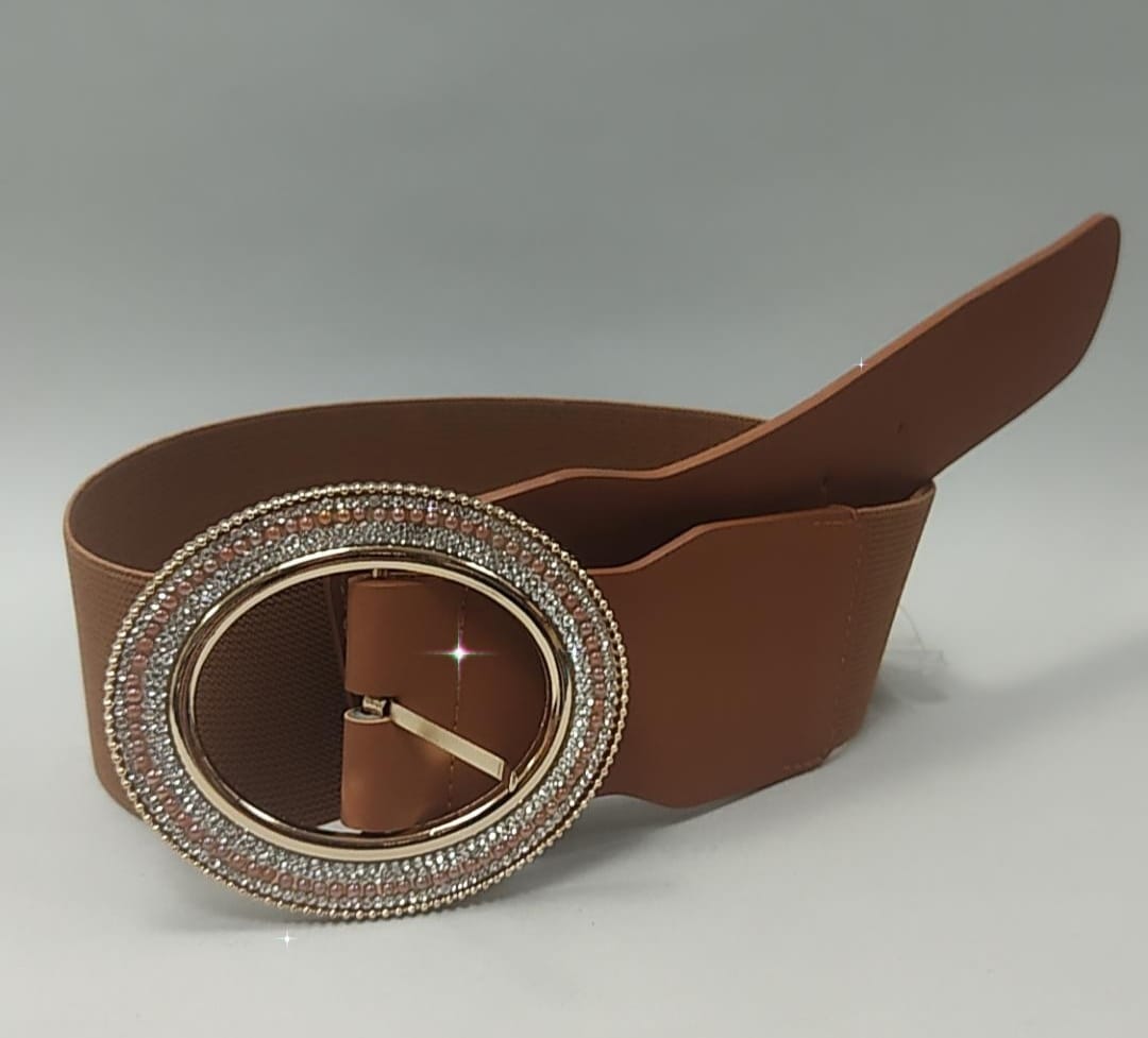 CINTURONE DONNA ELASTICO CON FIBIA STRASS