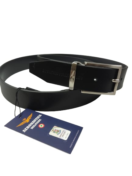 CINTURA UOMO REVERSIBILE AERONAUTICA MILITARE ART AM 413 NERO/GRIGIO