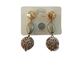 Byba Bijoux Orecchini Strass Oro con pietre Pendente