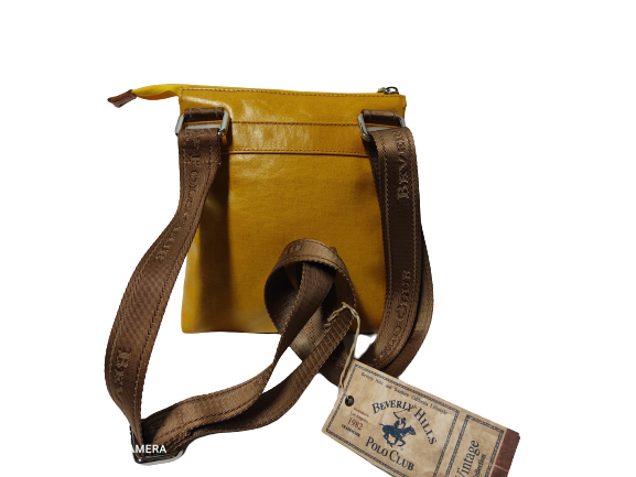 Beverly Hills Polo Club Borsello da uomo a Tracolla art.301 Senape Vintage Collection