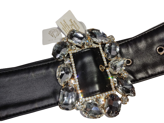 Cinturone Donna con Strass TRIK BIJOUX - Nero
