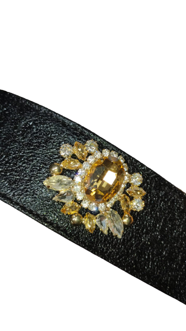 Trik Bijoux Cintura Nera con strass
