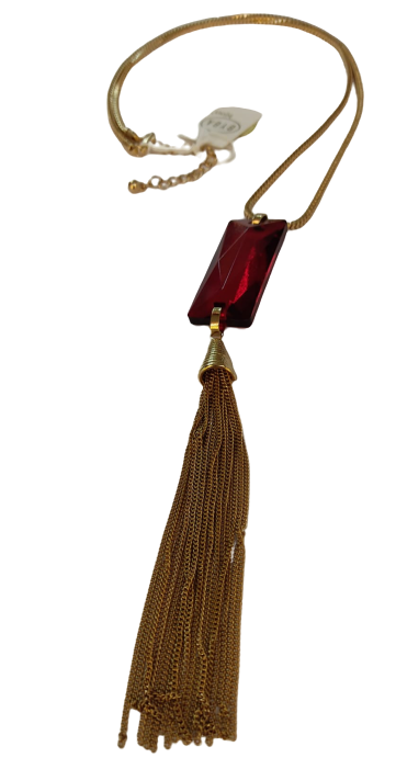 Byba Bijoux Collana Lunga Ciondolo Rosso