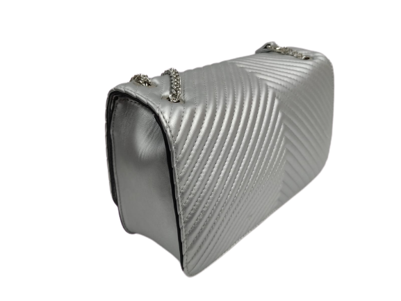 Beverly Hills Polo Club Borsa a Tracolla Silver BH2052 Grande con catena Argento