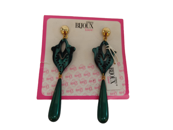MILANO BIJOUX - Orecchini Clip in Resina - Verde Smeraldo