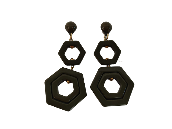 BYBA BIJOUX - Orecchini Pendenti in Resina - Verde Oliva