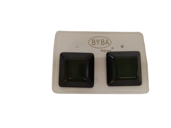 Orecchini Clip in Resina BYBA BIJOUX  - Verde scuro