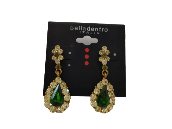 BELLADENTRO - Orecchini Pendenti Swarovski - Verde Smeraldo