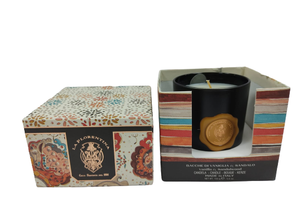 Candele Profumate La FLORENTINA - Acqua di sale Biancospino & Bacche di vaniglia & Sandalo