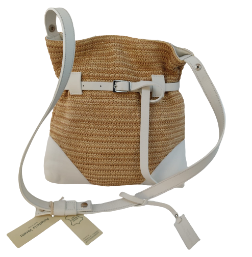 Borsa a Tracolla PELLETTERIA VENETE Borsa in Pelle RA-302 Crema