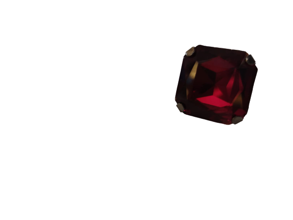 Anello In Argento Con pietre in Rubino & Nero BYBA BIJOUX