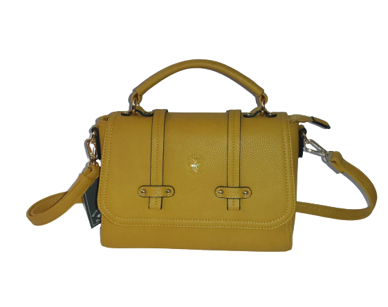 Borsa a Tracolla Regolabile con Patta BEVERLY HILLS POLO CLUB - Giallo / Bordeaux BH-1872