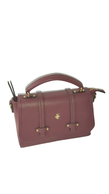 Borsa a Tracolla Regolabile con Patta BEVERLY HILLS POLO CLUB - Giallo / Bordeaux BH-1872