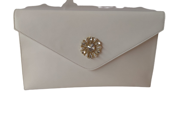 Borsello In Pelle Con Gioiello TRIK BIJOUX -  Beige / Rosa / Bianco