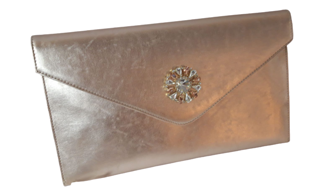 Borsello In Pelle Con Gioiello TRIK BIJOUX -  Beige / Rosa / Bianco