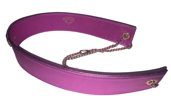 Cintura Donna in Pelle con Catene Oro TRIK BIJOUX - Viola / Nero