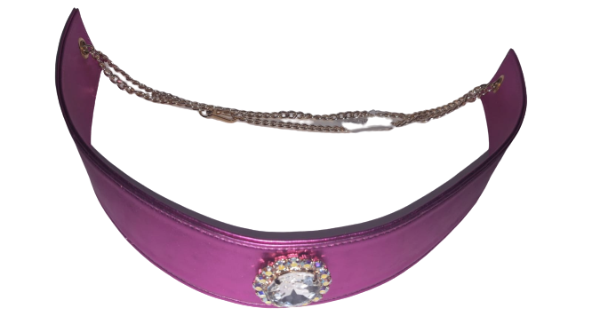 Cintura Donna in Pelle con Catene Oro TRIK BIJOUX - Viola / Nero