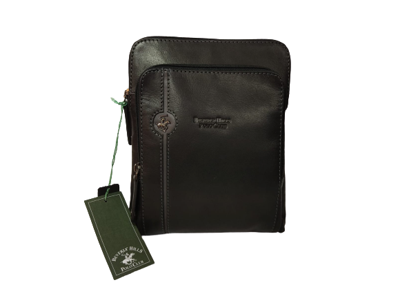 Borsello in Pelle Vera BEVERLY HILLS POLO CLUB -  BH380  Nero