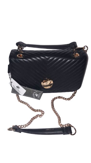 Borsa a Tracolla Donna Beverly Hills Polo Club - Nero con Catene argento BH-2051