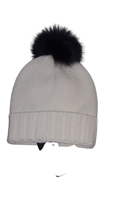 Cappello Pon Pon Donna TIRABASSO - Stelle Nere Bianco - 80TRB0255