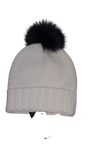 Cappello Pon Pon Donna TIRABASSO - Stelle Nere Bianco - 80TRB0255
