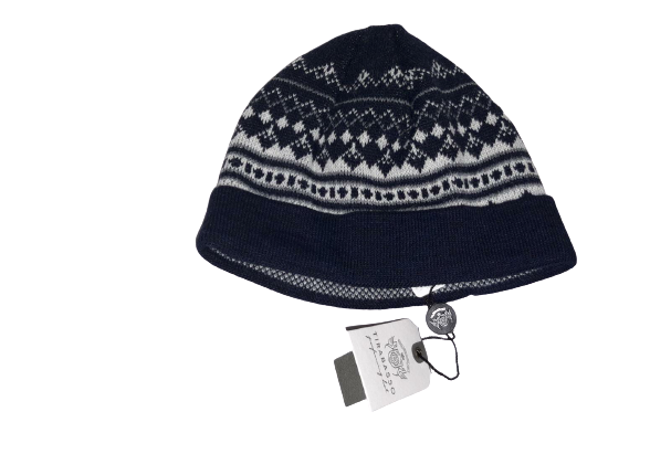 Cappello da Uomo TIRABASSO - Lana & Kashmir - Nero & Bianco 80TRB025563