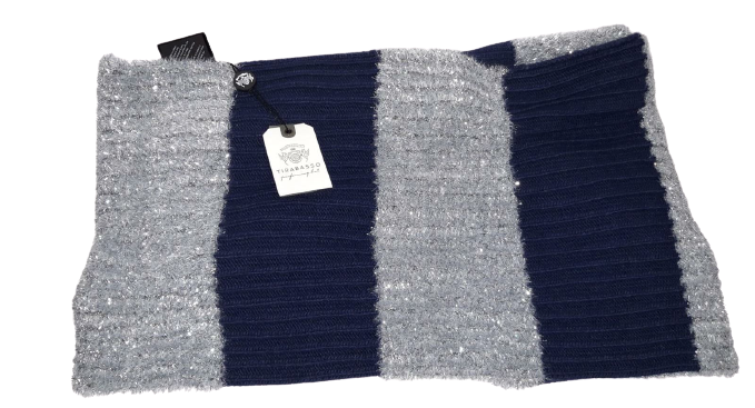 Sciarpa Grande da Donna TIRABASSO - Woman Scarf - Blu & Argento - 80TRB024872