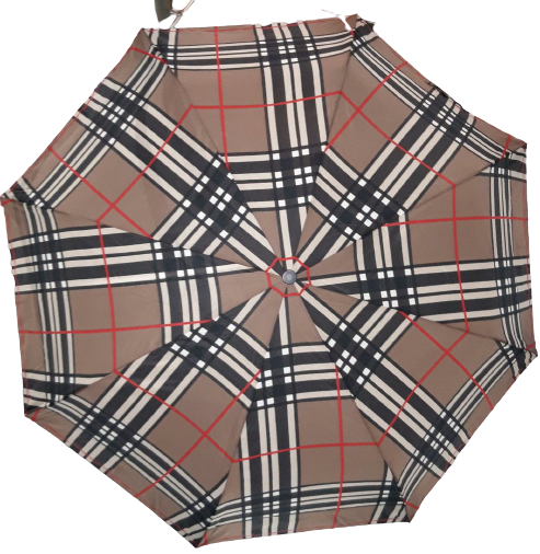 Ombrello Piccolo Unisex HAPPY RAIN DAY - Brown/ Grey Umbrella - Marrone&Grigio 34021